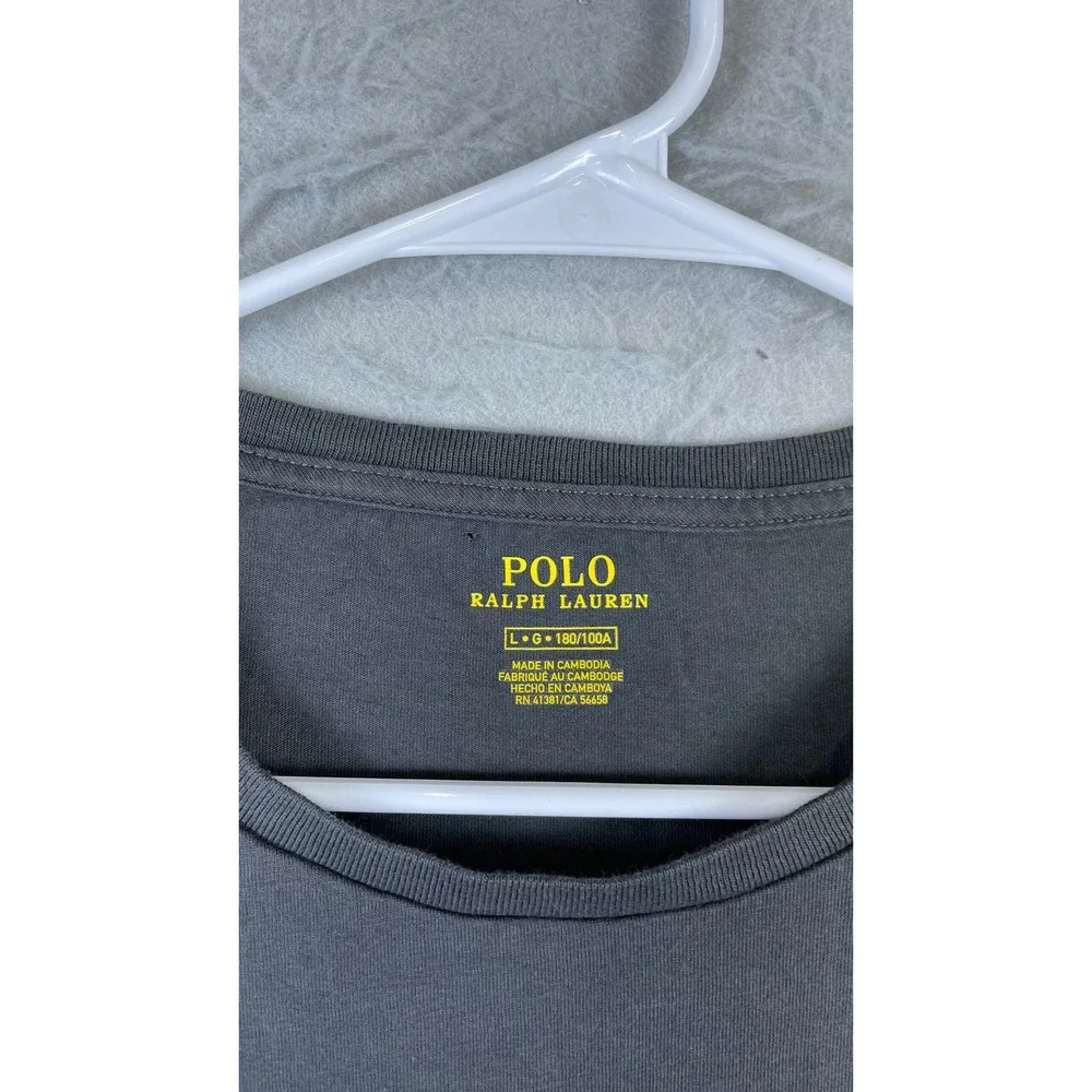 Polo Ralph Lauren T-Shirt Mens Large Gray Good Short Sleeve Crewneck Pony Logo